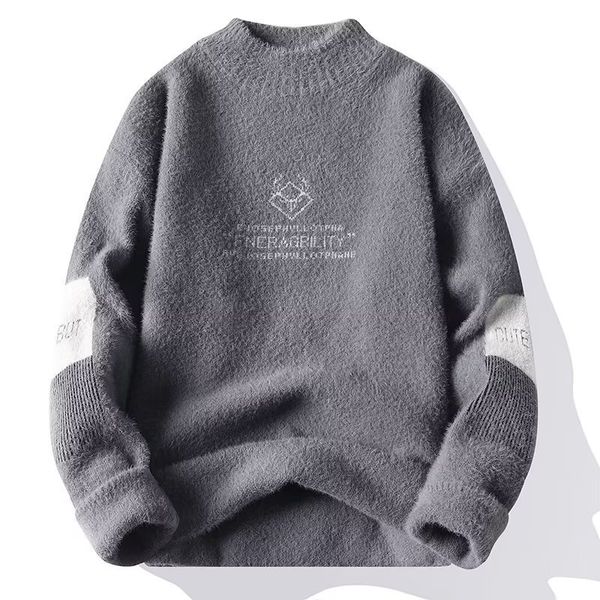 

mens sweaters autumn winter warm japanese white plush jacket casual clothing fleece fashion selling sweater 221129, White;black