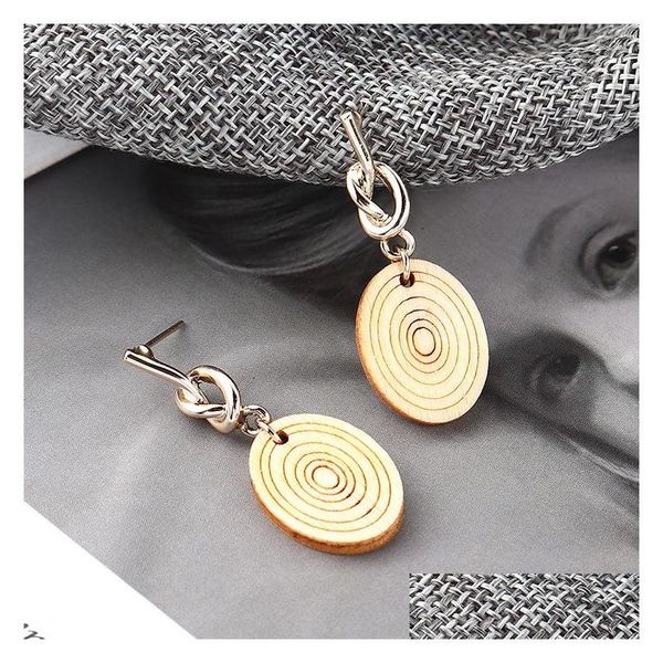

dangle chandelier fashion jewelry vintage knot round wood spiral earrings dangle stud drop delivery dhuec, Silver