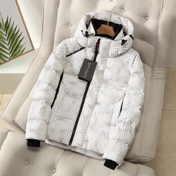 

men's vests brand winter down jacket grid print men warm hooded coats thick duck parka couple jackets outdoor coat 221129, Black;white