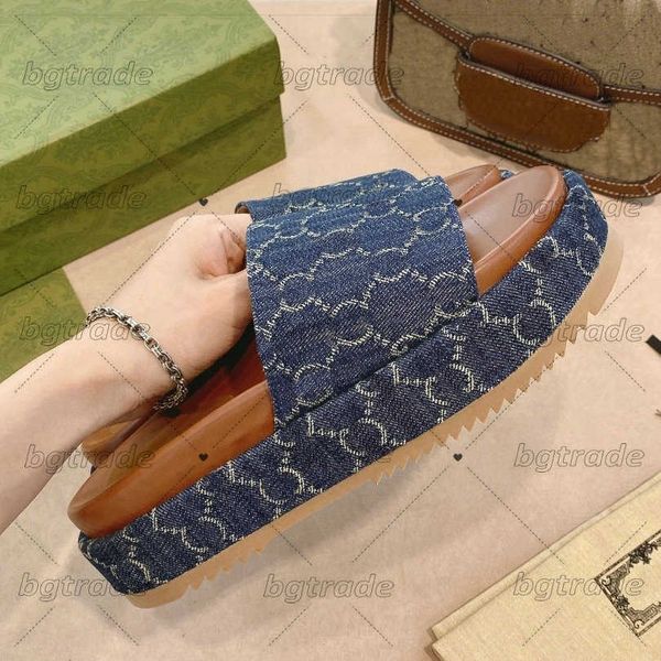 

sandals platform slide sandal denim slippers slip-on name slides flip flops multi 55mm classic canvas ladies designer luxury bro, Black