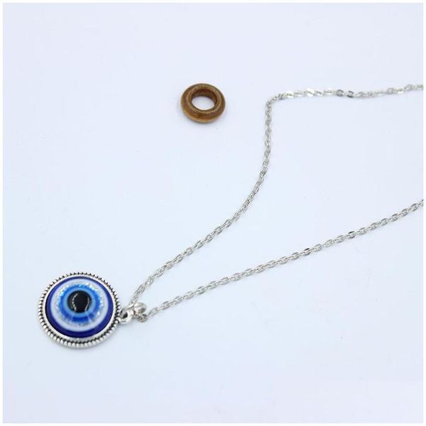 

pendant necklaces turkish symbol evil blue eyes pendant necklace resin bead women men nazar turkey arabic islamic lucky charm gift d dhjfi, Silver