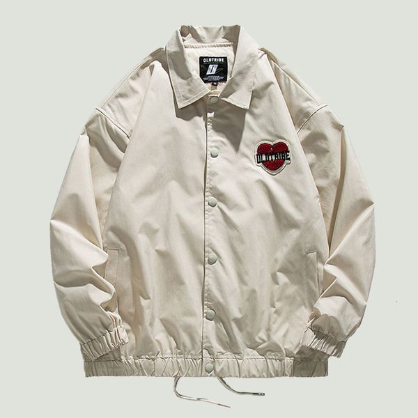 

men's jackets varsity baseball mens simple solid heart furry embroidery casual coats streetwear loose bomber jacket 221129, Black;brown