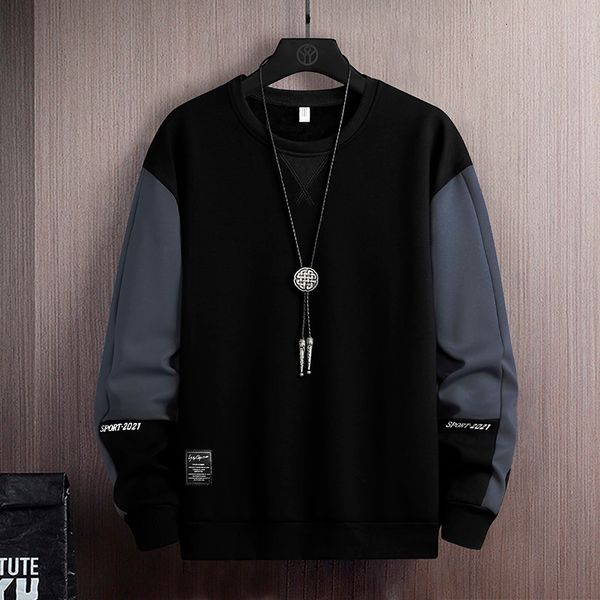 

men's hoodies sweatshirts solid color black white patchwork sweatshirt men's spring autumn hoody casual streetwear clothes 221130