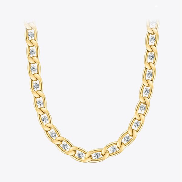 

chokers enfashion luxurious zircons chain necklace for women gold color necklaces stainless steel collar choker fashion jewelry p213192 2211, Golden;silver