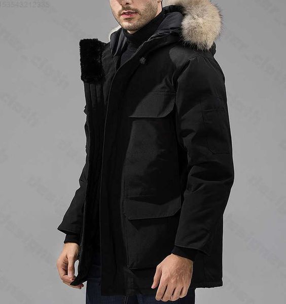

6ay8 nji1 parkas coats mens womens designers down jackets veste homme winter jassen puffer big fur hoody apparel fourrure outerwear manteau, Black