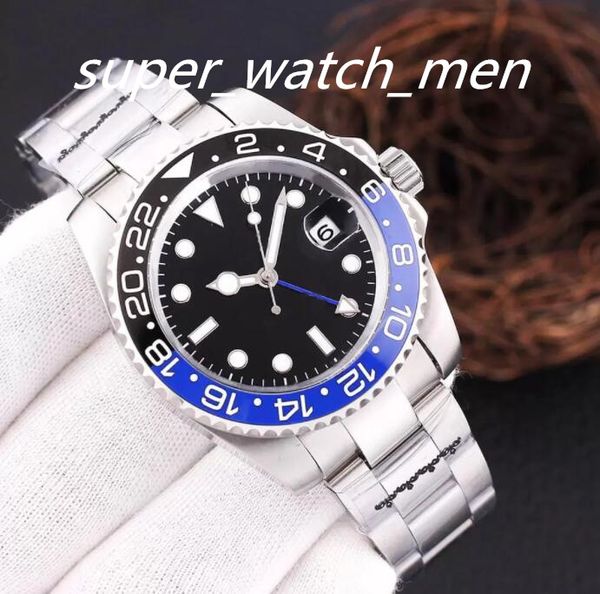 

luxury watch men watchs stainless black blue batman ceramic bezel mechanical automatic movement gmt self-winding men watches 126710 wristwat, Slivery;brown