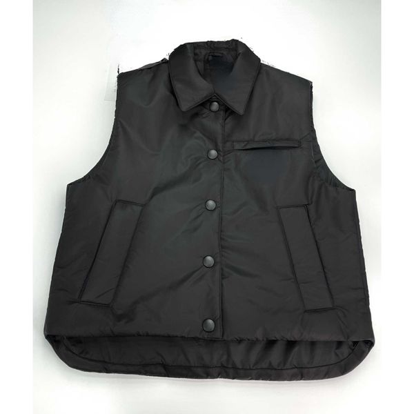 

men's down parkas 2022 autumn winter new classic triangle nylon lapel men's and women's sleeveless, Black