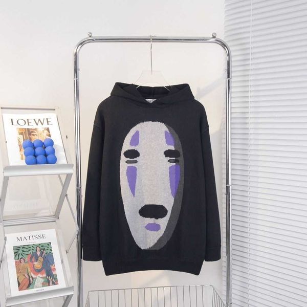 

designers hoodies loew's fashion man long sleeve warm cotton branded men's hooded sweater knitted men and women's couples&#03, Black