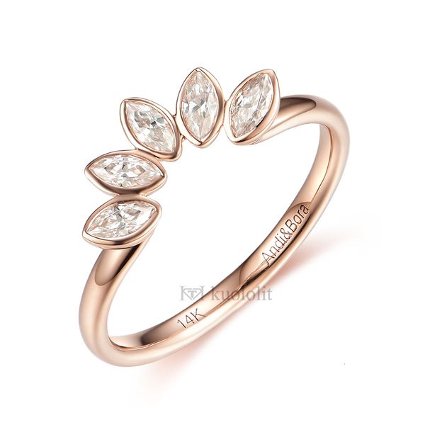 

wedding rings kuololit 0 5ct marquise 18k 14k 10k white gold ring for women d vvs1 luxury solitaire band engagement 221130, Slivery;golden
