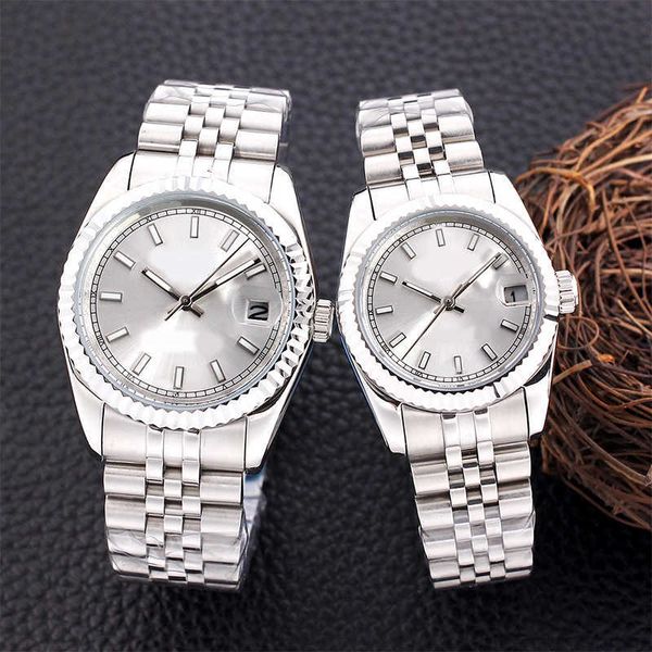 

watches log watch couple 38mm automatic mechanical movement stainless steel strap sapphire diamond mirror, Silver