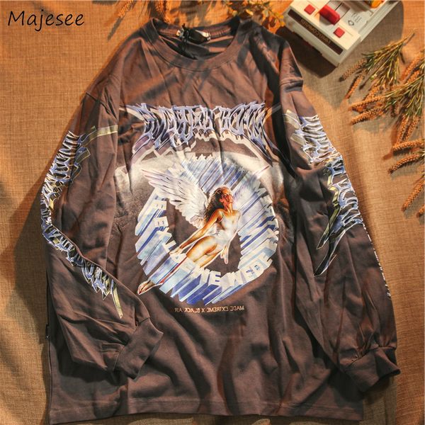 

men's hoodies sweatshirts men no hat vintage printed loose fashion hip hop soft teenagers daily couple streetwear autumn males 221129, Black