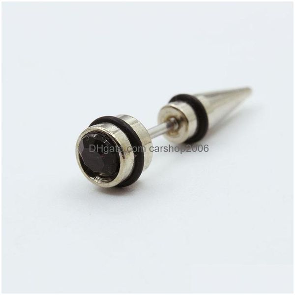 

stud fashion jewelry body piercing mens earrings titanium steel rhinstone sutd earring drop delivery dhxv3, Golden;silver