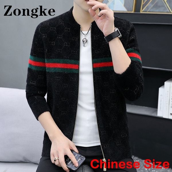 

mens sweaters zongke striped black men cardigan luxury jumper clothing chinese size 4xl autumn winter arrivals 221130, White;black