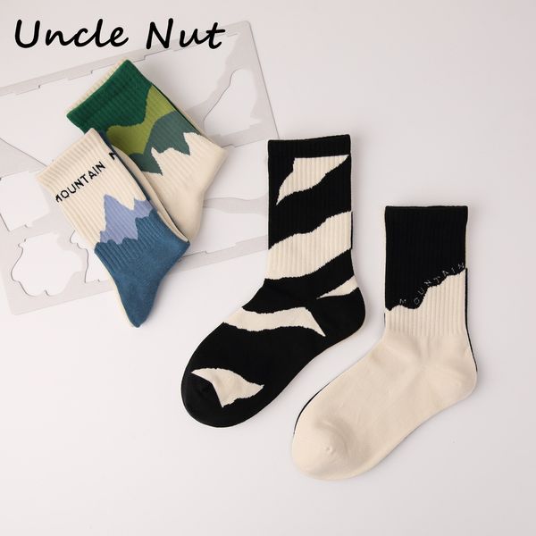 

socks hosiery japanese korean style harajuku women combed cotton boneless crew ab men street fashion trend sports couple 221130, Black;white