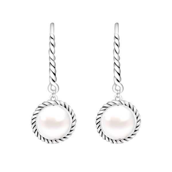 

new brand women dangle jewelry sterling silver 10mm white natural freshwater pearl wrap drop earrings thanksgiving christmas gifts