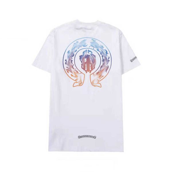 

luxury fashion men's t shirt brand couple tees men women t-shirts sweatshirts sanskrit letter short sleeve horseshoe tshirt classic te, White;black