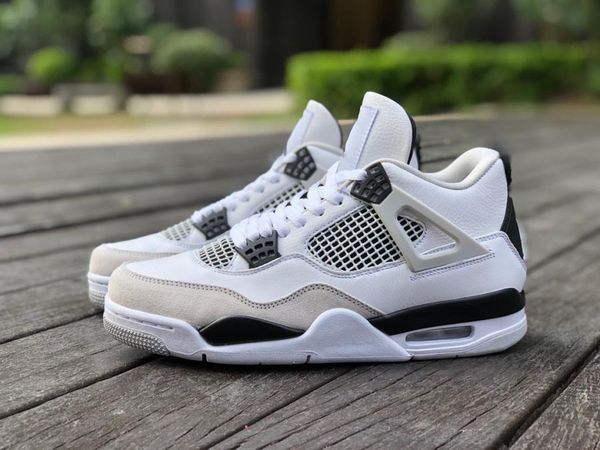 

2023 authentic 4 military black shoes 4s white/black-neutral grey men sports sneakers with original box dh6927-111