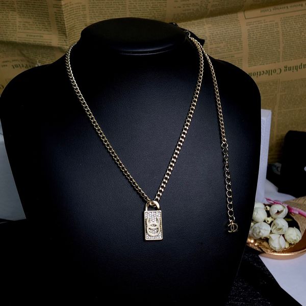 

brand designer choker double letter 18k gold plated stainless steel necklace pendant statement fashion women's necklace wedding, Golden;silver