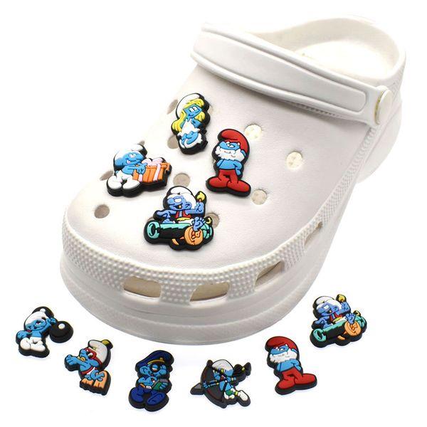 

anime charms wholesale cute blue elf cartoon charms shoe accessories pvc decoration buckle soft rubber clog charms fast ship