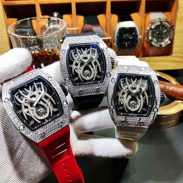 

multi-function watches wristwatch designer luxury mens mechanical watch richa milles business leisure rm19-01 fully automatic ful, Slivery;black