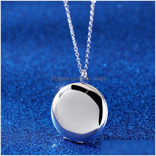 

pendant necklaces fashion jewelry round diy openable locket p o box pendant necklace floating necklaces drop delivery pendants dhohg, Silver
