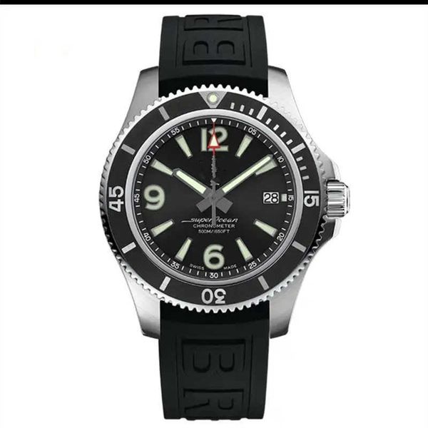 

mens watches for man automatic mechanical movement watch with rubber strap blue black super ocean fashion wristwatch designer bre watchs oro, Slivery;brown