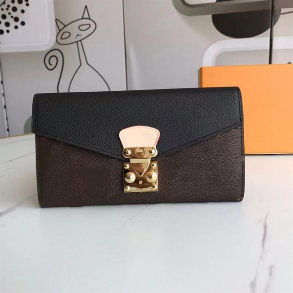 

classic designer wallet pallas wallets ladies leather zipper coin purse foldable card holder passport holders key cas277f, Red;black