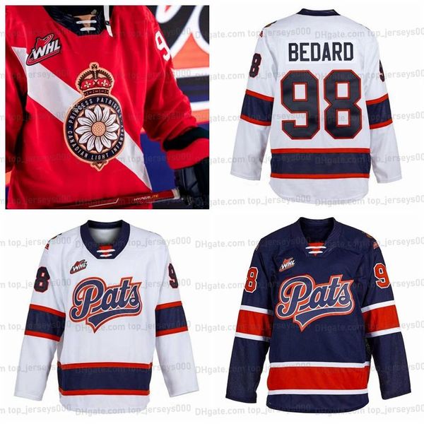 

custom whl regina pats hockey jersey connor bedard zack smith carter massier cole carrier carter chorney sloan stanick colby wotton jakob br, Black;red