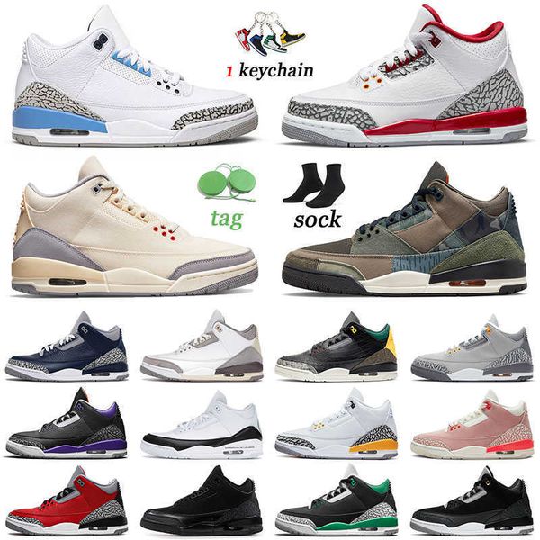 

basketball shoes mens trainers sneakers georgetown cardinal red mens sports pine green jumpman 3 3s designer womens muslin patchwork unc, Black