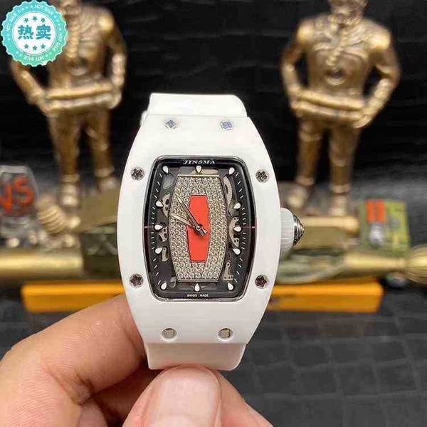 

luxury watches wristwatch designer mechanics richa milles minority ceramic fashion watch womens white hollow out, Slivery;black