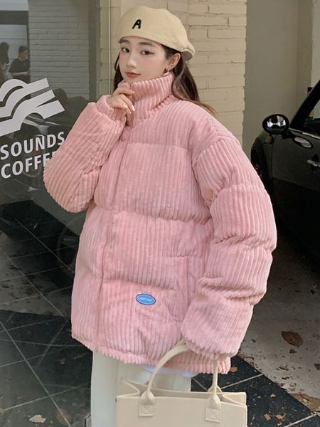 

women's down parkas winter jackets for woman solid padding oversize kawaii korean coats thicken warm female causal parka 221129, Black