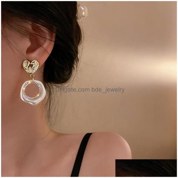 

dangle chandelier fashion jewelry s925 sier post irregar faux pearl hoop geometric dangle earrings rhinestone heart stud drop deliv dhukx, Silver