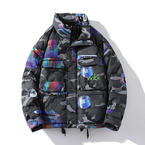 

men's vests brand winter jackets men and women down coats warm thick parkas streetwear bear embroidery camouflage windproof outerwear 2, Black;white
