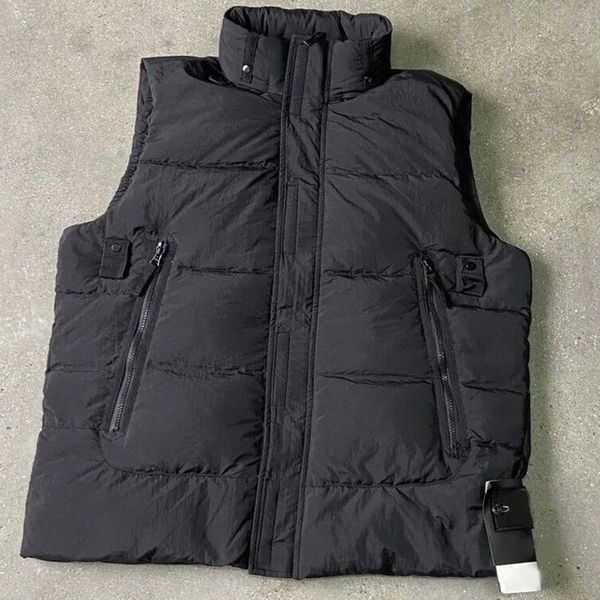

men's jackets toney designer stone brand vests down jacket island womens puffer vest compass badge metal nylon winter lboujjcn nk94, Black