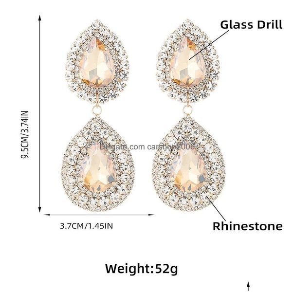 

dangle chandelier fashion jewelry exaggerated dangle mtilayer drop shaped alloy diamond rhinstone earrings delivery dhtjo, Silver