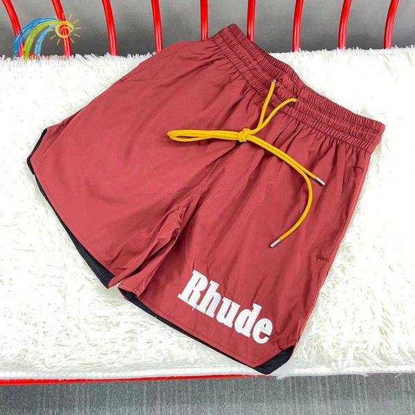 

men's shorts men women couple casual burgundy shorts inside mesh high street embroidery beach shorts breeches t221129, White;black