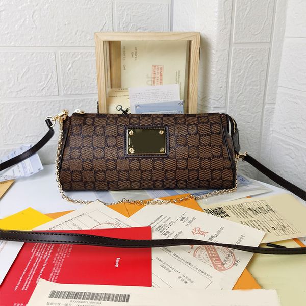 

chessboard eva handbag purse women flap crossbody bags removable leather strap brand letters zipper closure chain shoulder bags