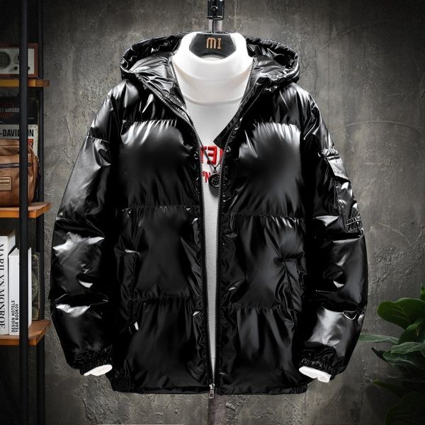 

men's down parkas thick warm mens winter solid color jacket parka outwear casual fashion windbreaker zipper coat overcoat oversized co, Black