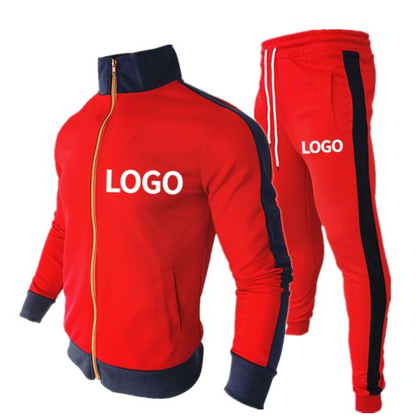 

mens tracksuits custom set 2 pieces jacket pants fashion casual zipper sports suit homme patchwork sportwear streetwear tracksuit 221130, Gray