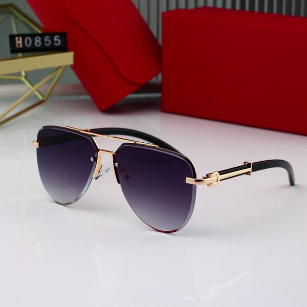 

2023 fashion classic design polarized luxury sunglasses for men women pilot sun glasses uv400 eyewear metal frame polaroid lens 0855 with lo, White;black