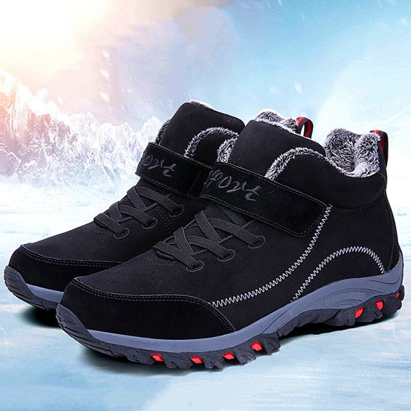 

height increasing shoes winter men boots waterproof snow warm plush hiking footwear plus 48 non-slip ankle 221129, Black;white