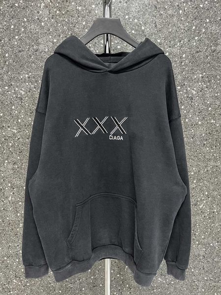 

men's hoodies & sweatshirts celebrity xxxl patch embroidered fleece hoodie, Black