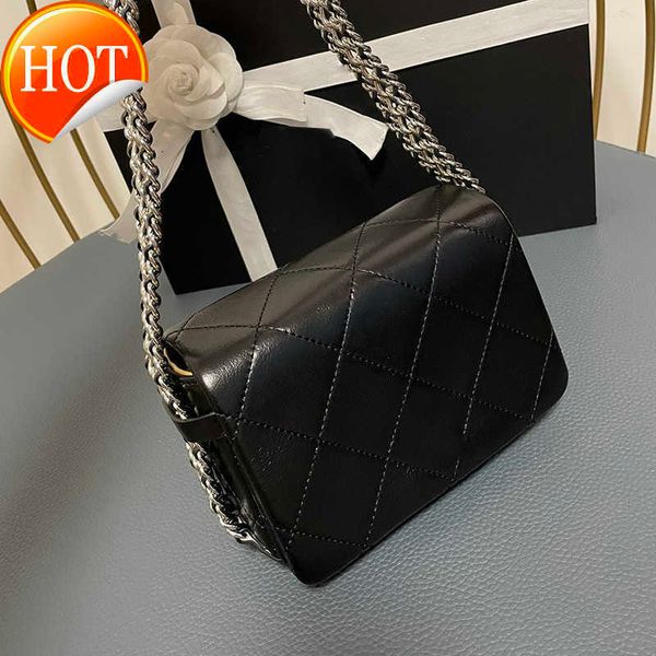 

women's luxury designer shoulder bags tote 2023 new textured cowhide thick chain messenger bag fashion classic multi-functional mini ma
