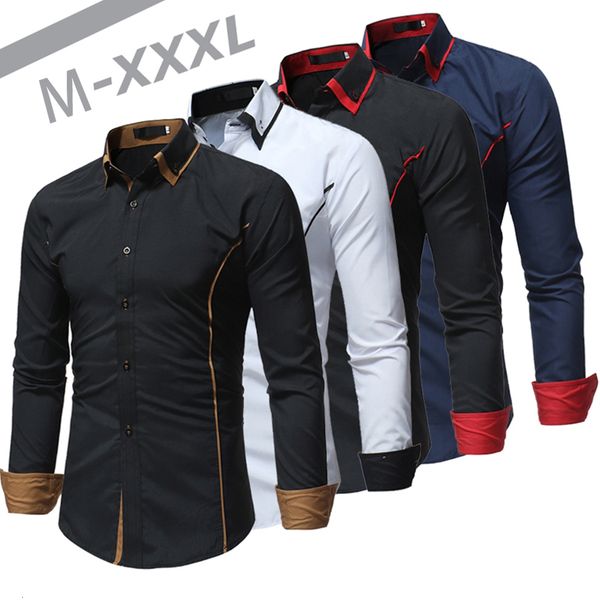 

men's casual shirts business long-sleeved slim-fit formal 221130, White;black