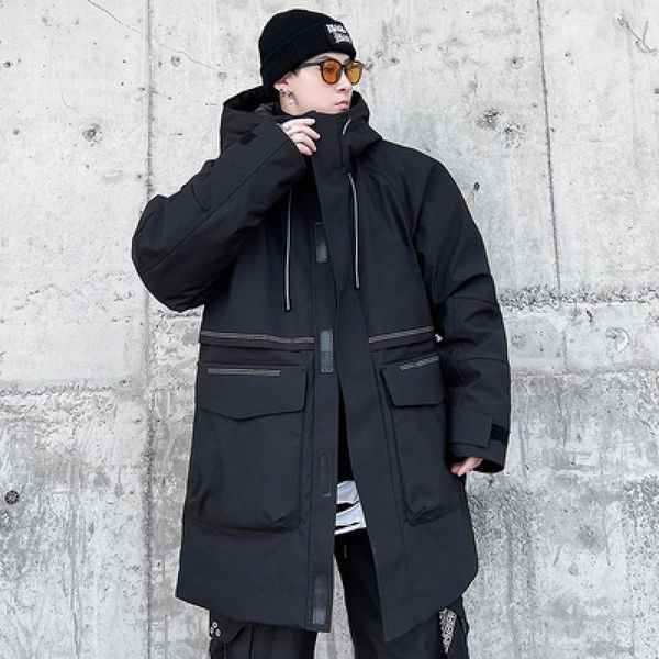 

men's vests plus size 3xl thick down jacket parka coat s winter hooded cotton outwear fashion brand clothing 221130, Black;white