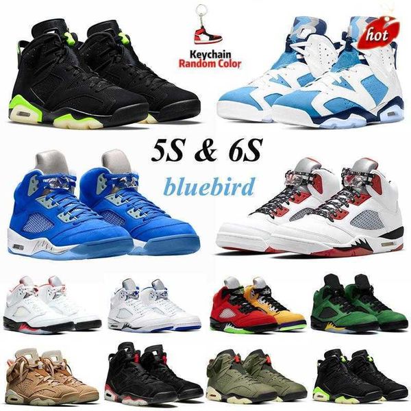 

men basketball shoes 2022 carmine 6s unc fire red black cat 5s bluebird raging bull stealth mens trainers sports sneakers size  -13