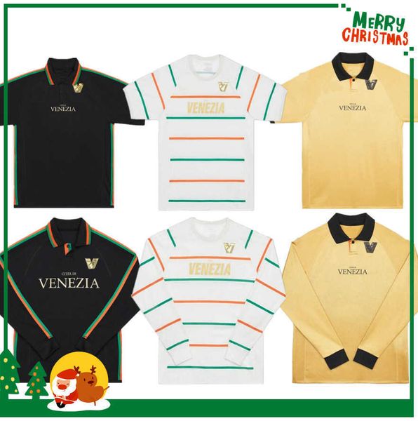 

22 23 venezia fc soccer jerseys home black away white third blue 4th red aramu forte venice 2022 2023 busio football shirts adukt men, Black;yellow