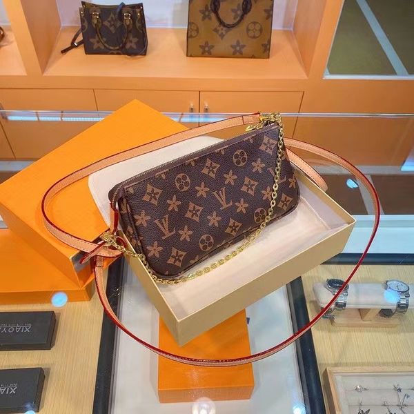 

womens original handbag shoulder bag luxury designer bags genuine leather print checker crossbody bags for women designers wallet louiseity, Red;black