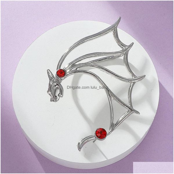 

ear cuff fashion jewelry retro metal fly dragon ear hang no hole single piece clip earrrings drop delivery earrings dhx96, Silver