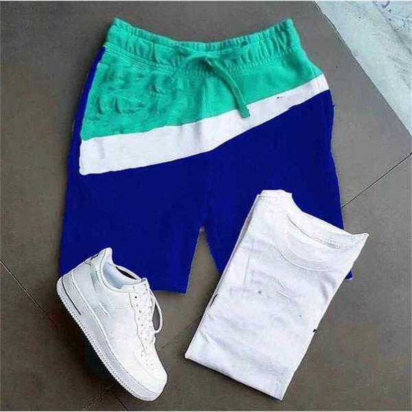 

men's cotton high waisted denim shorts pants tracksuit print splicing casual sport trousers loose street leisure fashion style and t sh, White;black
